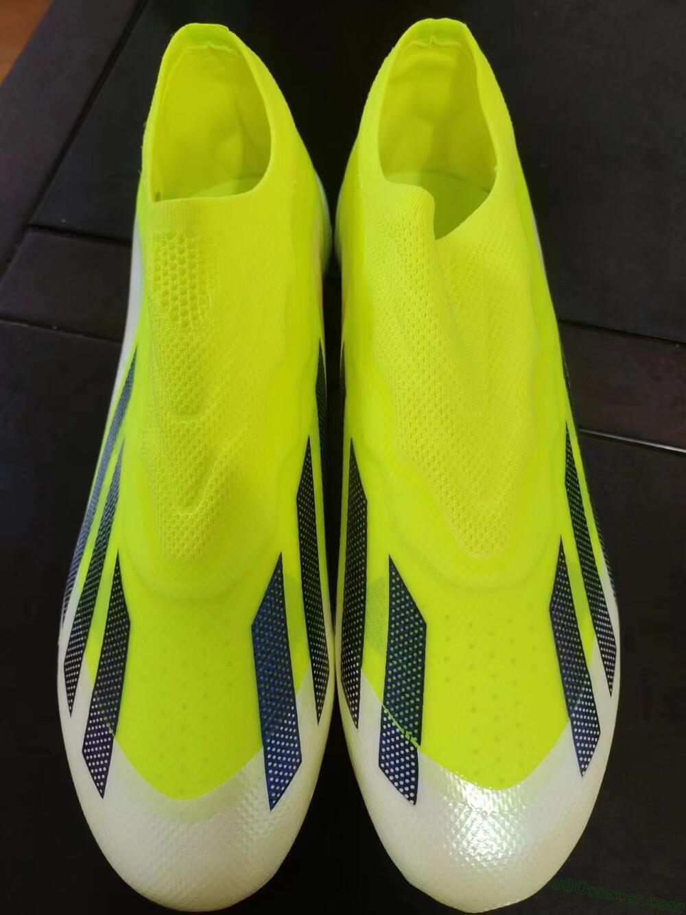 T♡ FG Laceless Soccer Cleats in Yellow/Blue/Red Colorway - Buy Now